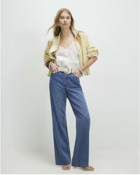 River Island - Straight Leg Jeans Stripe Relaxed Cotton - Lyst
