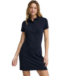 POLO CLUB - Short Sleeve Neck Dress Dress2 - Lyst