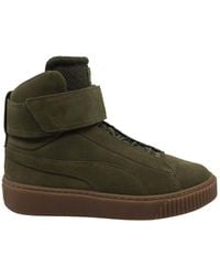 PUMA - Platform Mid Ow Strap Leather Lace Up Trainers 364588 01 - Lyst