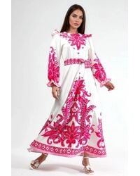 Msn-Collection - Paisley Print Maxi Dress With Tie Detail - Lyst