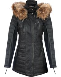 Infinity Leather - Quilted Parka Jacket-Winton Lamb Leather - Lyst