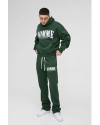 BoohooMAN - Oversized Boxy Homme Stack Flare Hooded Tracksuit - Lyst
