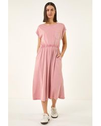 Roman - T-Shirt Pocket Detail Midi Dress - Lyst