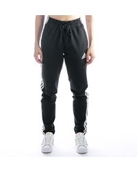 adidas - Essentials Single Jersey Tapered Open Hem 3-Stripes Pants - Lyst