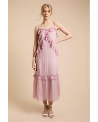 Oasis - Rope Detail Neckline Ruffle Cami Midaxi Dress - Lyst