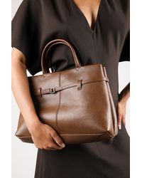 Where's That From - Wheres 'Flores' Luxury Structured Leather Tote Bag - Lyst