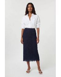 Karen Millen - Lace Woven Midi Skirt - Lyst