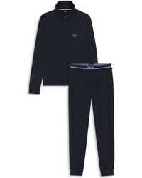 BOSS - 365 Long Sleeve Zip Neck Pyjama Set - Lyst