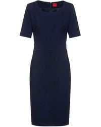 BOSS - Kacheni Jurk Voor In Blauw - Lyst