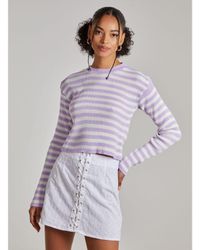 Pink Vanilla - Vanilla Long Sleeve Knitted Striped Jumper - Lyst