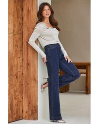 Sosandar - Dark Wide Leg Pintuck Jeans - Lyst