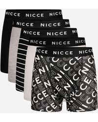 Nicce London - Multi 5-Pack Cotton Rich Boxer Briefs With Logo Waistband And Assorted Designs - Lyst