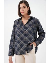 Bigdart - Oversized Plaid Button-Up Shirt - Lyst
