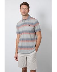 MAINE - Variegated Stripe Polo Shirt Cotton - Lyst