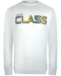 Roberto Cavalli - Vibrant Floral Logo Off Sweatshirt Cotton - Lyst