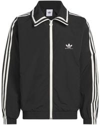 adidas - Three Stripes Patterned Collared Neck Shell Jacket - Lyst