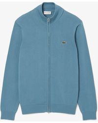 Lacoste - Sweater Met Hoge Hals En Rits In Blauw - Lyst