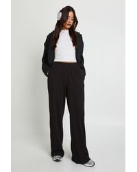 Boohoo - Tall Rib Wide Leg Trouser - Lyst