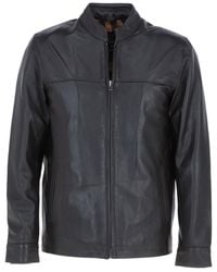 Ashwood Leather - 'Cooper' Real Casual Jacket With Mandarin Collar - Lyst