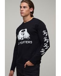 BoohooMAN - Regular Foo Fighters Car License Print Long Sleeve T-Shirt - Lyst