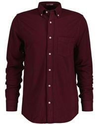GANT - Men's Regular Fit Dyed Jersey Pique Shirt In Wine - Lyst
