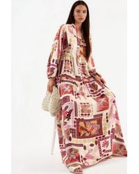 Hiccup - V-Neck Patterned Maxi Dress - Lyst