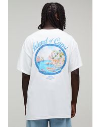 BoohooMAN - Oversized Capri Oval Print T-Shirt - Lyst