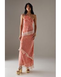 Warehouse - Devore Fringe Detail Midi Skirt - Lyst