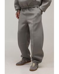 BoohooMAN - Tall Barrel Leg Pleat Front Bonded Scuba Joggers - Lyst