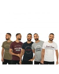 Jack & Jones - Jack Jones Urban 5 Pack Crew T-shirts In Multi Kleur - Lyst