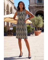 Roman - Abstract Print Panel Detail Dress - Lyst