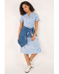 Roman - Stripe Print Midi Shirt Dress - Lyst
