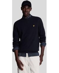 Lyle & Scott - Grid Knit Crew Neck Jumper Colour: Z271 Dark, Size: L - Lyst