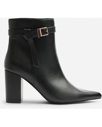 Where's That From - Wheres Evania Buckle Strap Detail Block Heeled Ankle Boot - Lyst