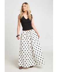 Boohoo - Petite Polka Dot Poplin Volume Maxi Skirt - Lyst