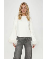 Boohoo - Feather Cuff Blouse - Lyst