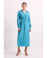 PRINCIPLES - Crinkle Column Shirt Mid Dress - Lyst