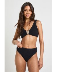 Boohoo - Trim Centre Scoop Neck Bikini Top & High Waist Bottoms - Lyst