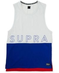 Supra - Colour Block Round Neck Tank Top Branded Vest 102176 117 - Lyst