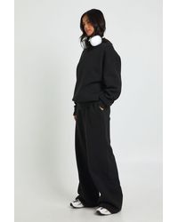 Boohoo - Petite Neck Detail Sweatshirt Wide Leg Tracksuit - Lyst