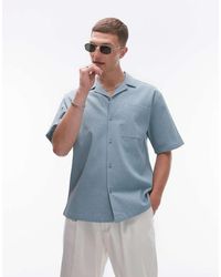 TOPMAN - Short Sleeve Relaxed Seersucker Shirt - Lyst