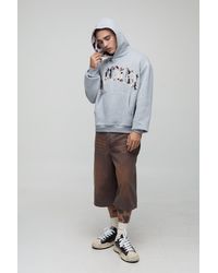 BoohooMAN - Oversized Boxy Ofcl Cow Print Applique Hoodie - Lyst