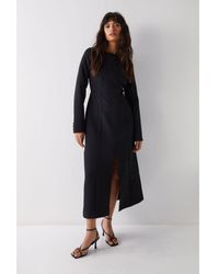 Warehouse - Premium Long Sleeve Tailored Midaxi Dress - Lyst