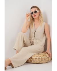 Bigdart - Textured V-Neck Tunic And Wide Leg Pants Set - Lyst
