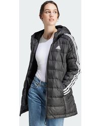 adidas - Essentials 3-Stripes Light Down Hooded Parka - Lyst