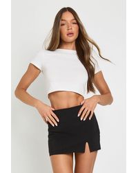Boohoo - Split Front Mini Skort - Lyst
