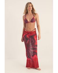 Nasty Gal - Floral Placement Beaded Triangle 3Pc Maxi Skirt Bikini Set - Lyst