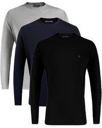 French Connection - 3 Pack Crew Neck Long Sleeve T-Shirts - Lyst