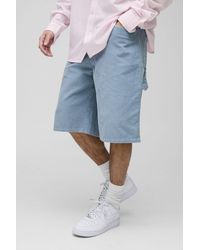 BoohooMAN - Acid Wash Carpenter Corduroy Jorts - Lyst