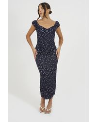 Brave Soul - Jersey Cap Sleeve Floral Textured Maxi Dress - Lyst